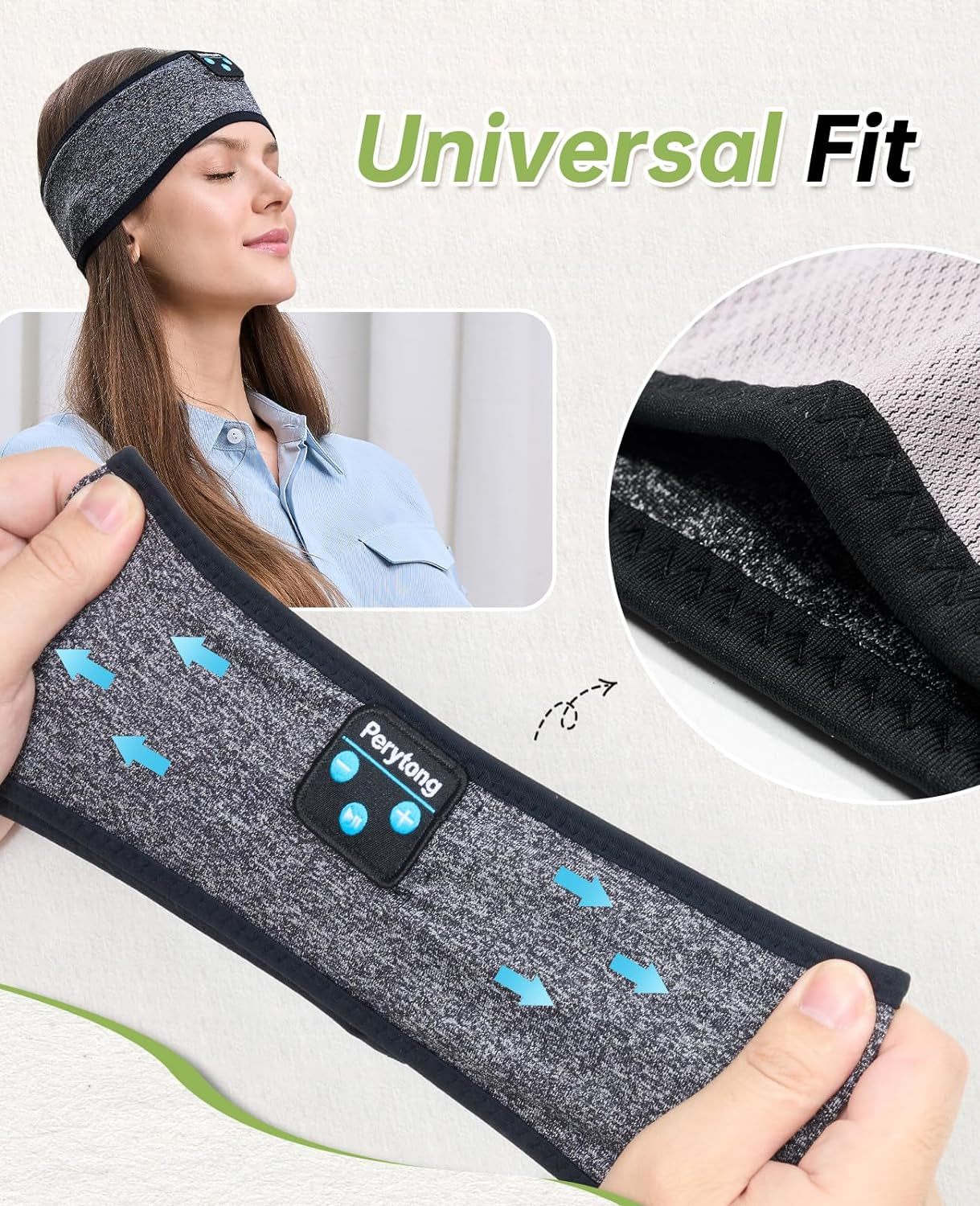 Wireless Sleep Headband with Comfortable Earbuds for Side Sleepers, Sleeping Eye Mask for Women Men Workout Running