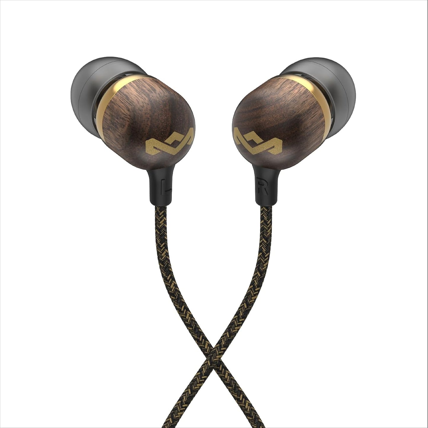 Smile Jamaica: Wired Earphones with Microphone, Noise Isolating Design, and Sustainable Materials, Brass