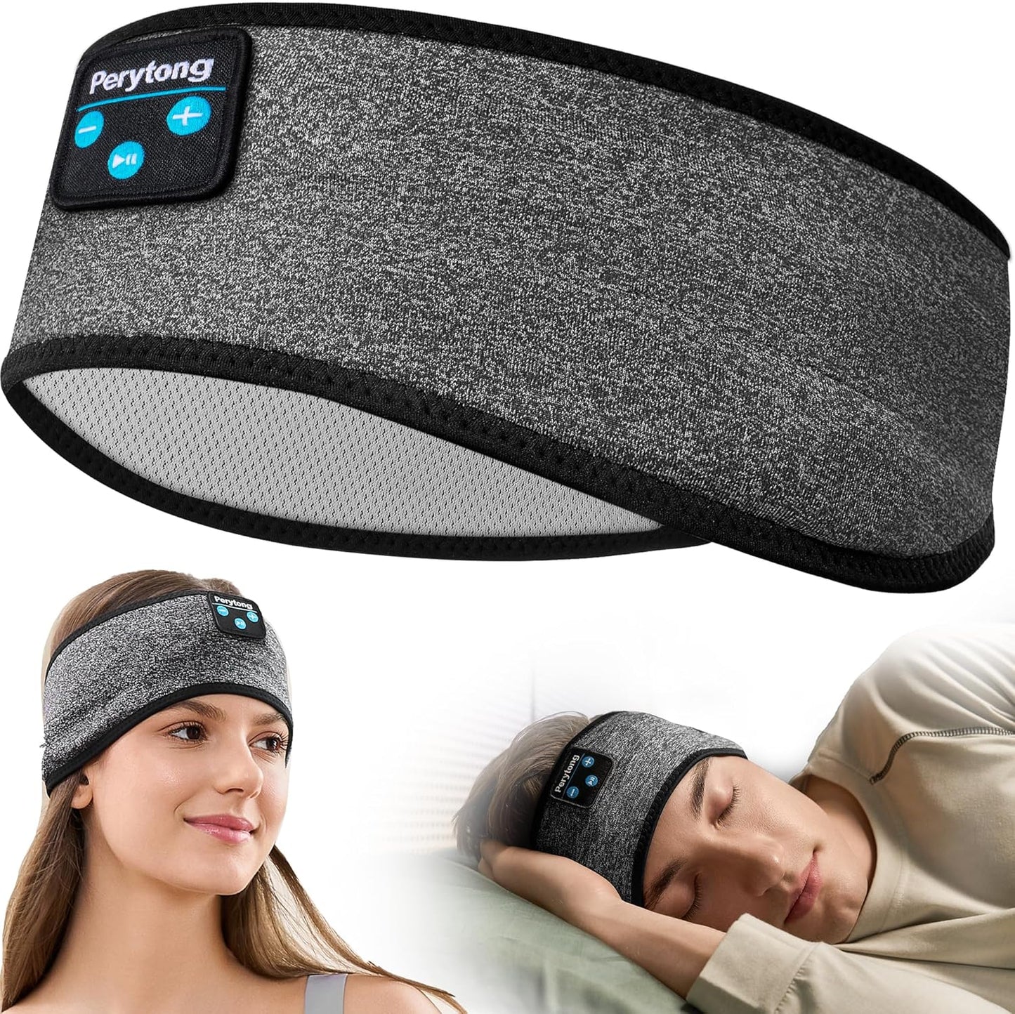 Wireless Sleep Headband with Comfortable Earbuds for Side Sleepers, Sleeping Eye Mask for Women Men Workout Running
