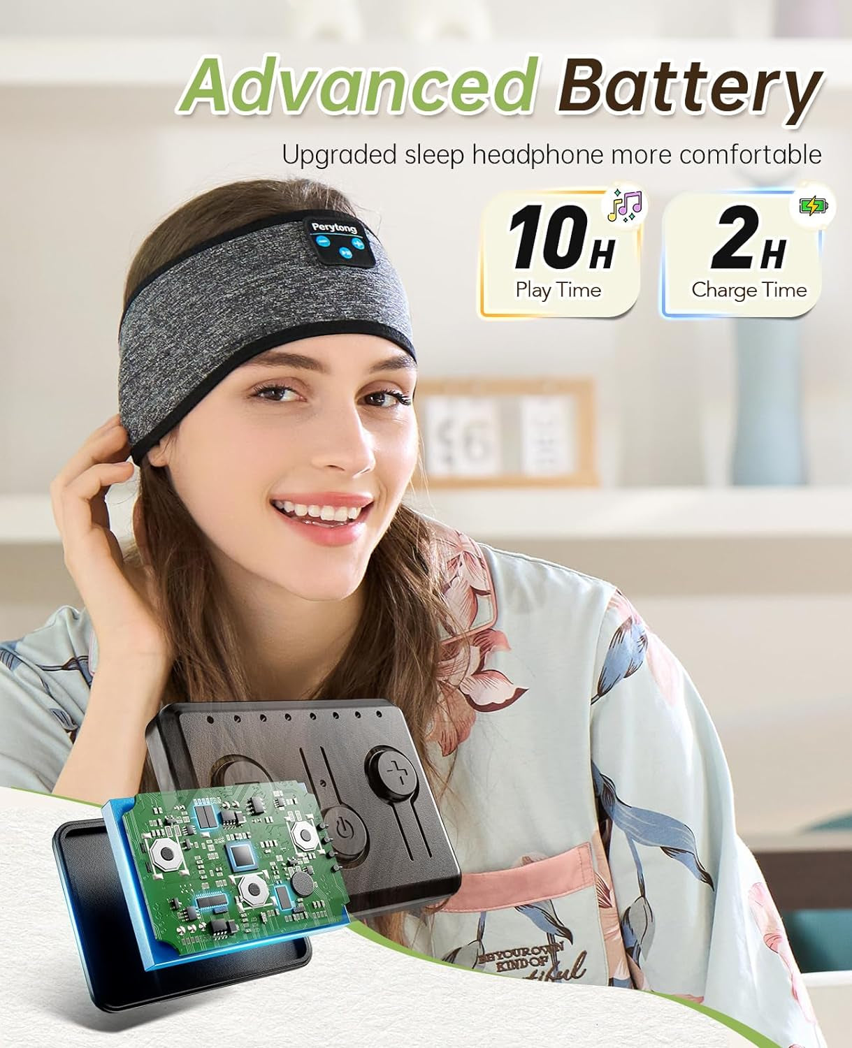 Wireless Sleep Headband with Comfortable Earbuds for Side Sleepers, Sleeping Eye Mask for Women Men Workout Running